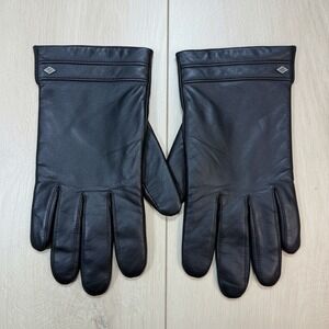 VTG Joseph Abboud Leather Cashmere Lined Gloves Mens XL Black Luxury Warm
